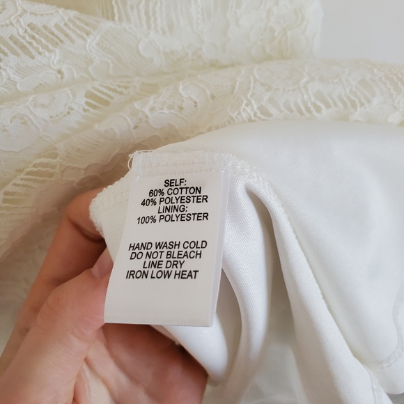 LULUS White Lace Shift Mini Dress sz L - Picture 9 of 10